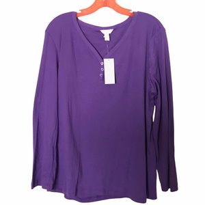 Charter Club Purple Pajama Top - NWT - XL
